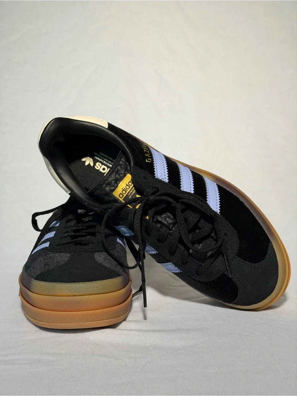 Adidas Gazelle Bold Triple Stack Black Velvet Purple Platform Girls 4.5 Y/W6 NWT